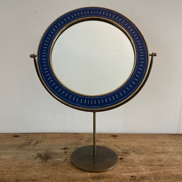 Anthropologie Vintage Cloisonne Mirror on Stand - RARE - Picture 2 of 8